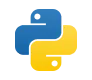 The Python programming language logo, featuring two intertwined snake shapes, one blue and one yellow, each with a white dot for an eye, on a light background.